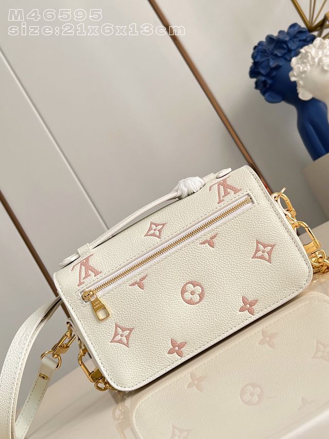 Louis vuitton original calfskin pochette metis east west handbag M27575 milky 