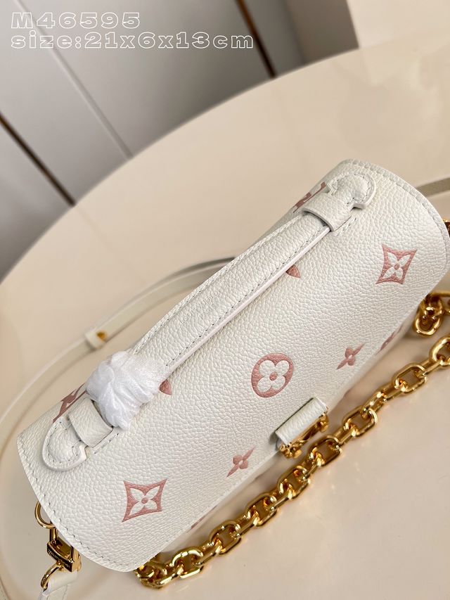 Louis vuitton original calfskin pochette metis east west handbag M27575 milky 