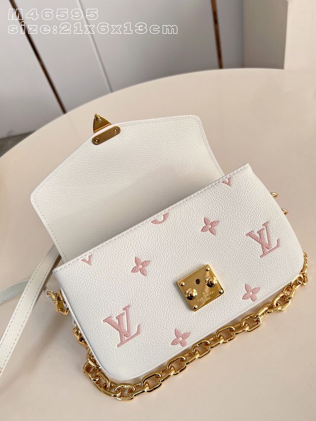 Louis vuitton original calfskin pochette metis east west handbag M27575 milky 