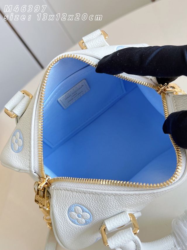 Louis vuitton original calfskin speedy 20 M28314 milky&blue