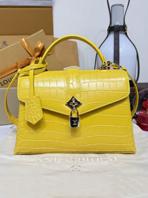 Louis vuitton original crocodile calfskin rose des vents pm handbag N84714 yellow