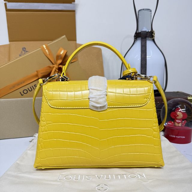 Louis vuitton original crocodile calfskin rose des vents pm handbag N84714 yellow