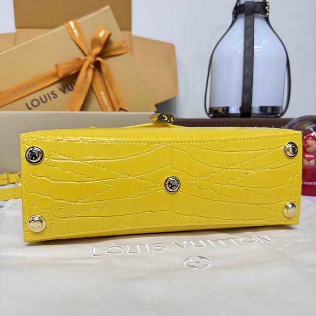 Louis vuitton original crocodile calfskin rose des vents pm handbag N84714 yellow