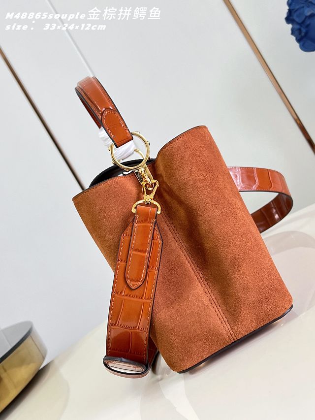 Louis vuitton original suede capucines MM souple M14979 brown