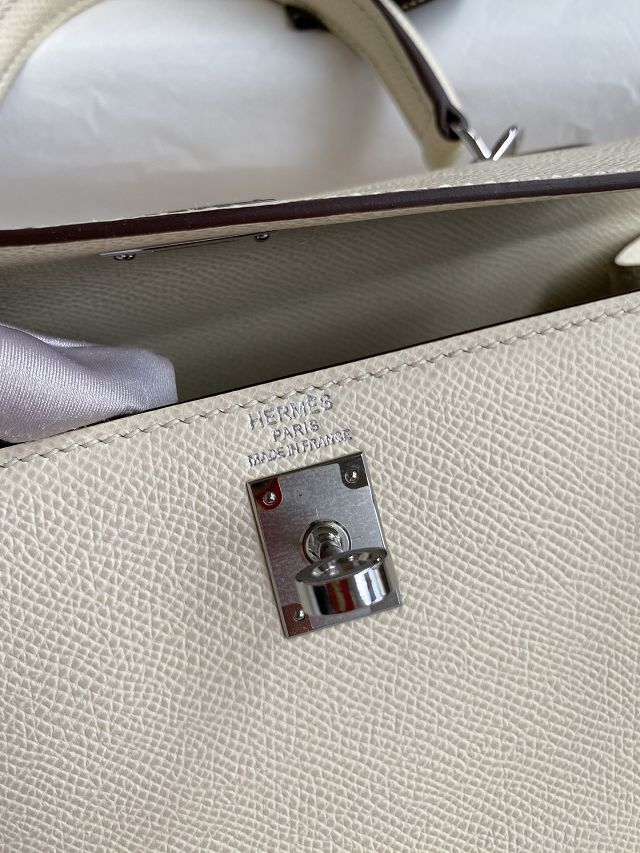 Hermes original epsom leather kelly 25 bag K25-1 nata
