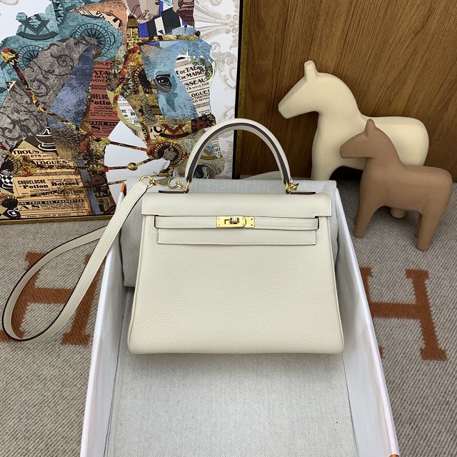 Hermes original togo leather kelly 25 bag K25 nata