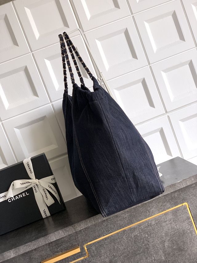 CC original denim large tote bag AS2138 dark blue
