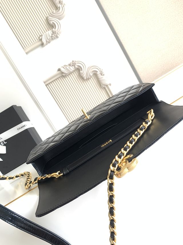 CC original shiny calfskin evening bag AS5642 black