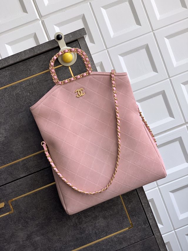 CC original suede calfskin large handbag AS5936 pink