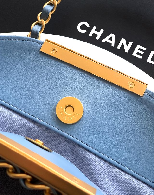 CC original suede calfskin small handbag AS5895 light blue