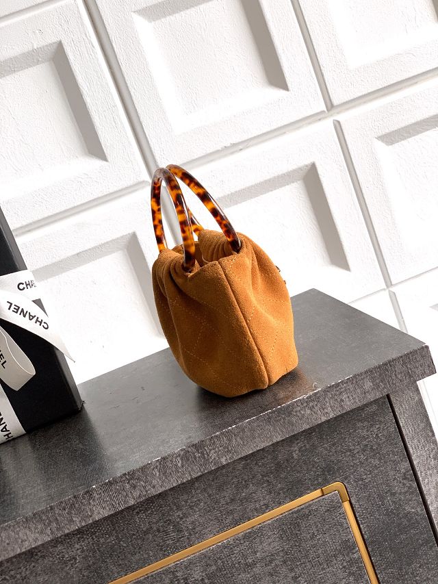 CC original suede calfskin mini pouch AP4981 brown