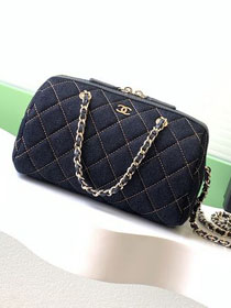 CC original denim clutch with chain AP5094 dark blue