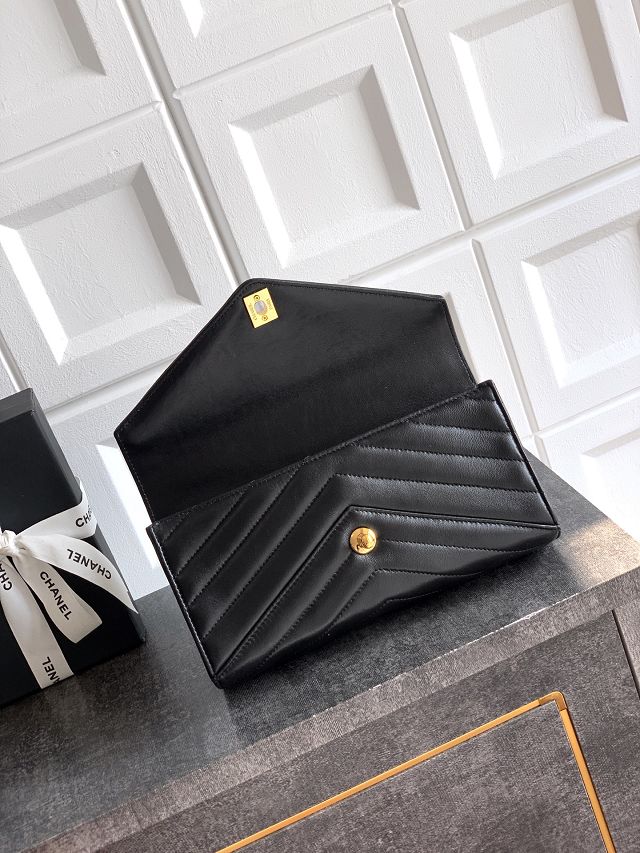 CC original lambskin clutch AP6044 black
