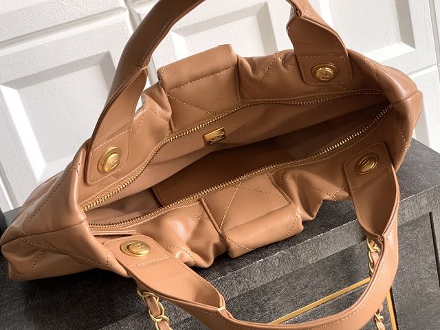 CC original lambskin large handbag AS5851 caramel