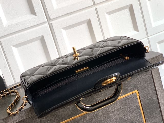 CC original patent calfskin clutch AS5807 black