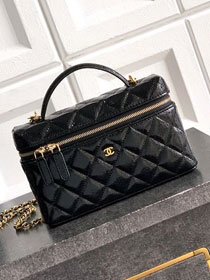CC original patent calfskin vanity with chain AP4385 black