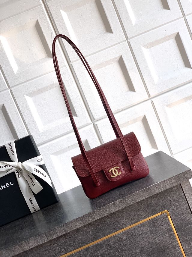 CC original grained calfskin clutch AP5068 bordeaux