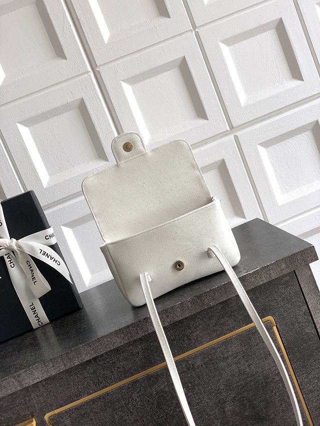 CC original grained calfskin clutch AP5068 white