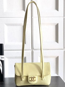 CC original grained calfskin clutch AP5068 yellow