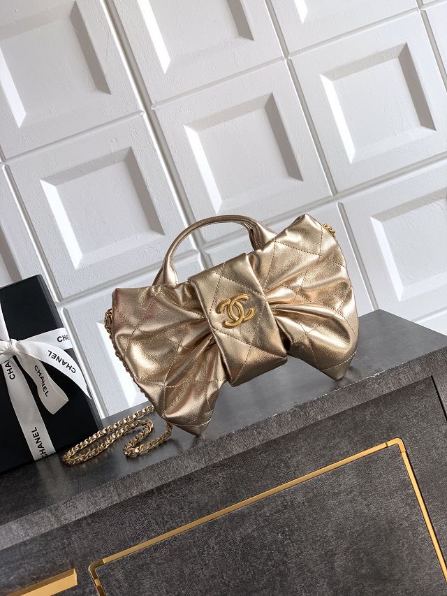 CC original lambskin small handbag AS5849 gold