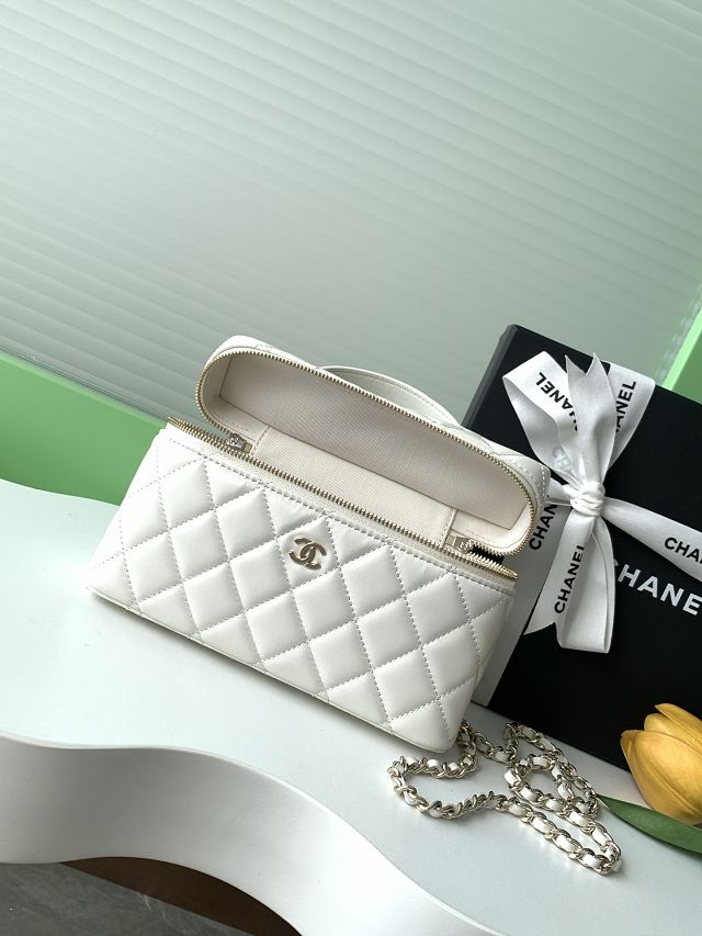 CC original lambskin vanity with chain AP4385 white