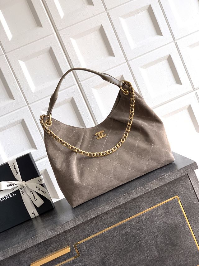 CC original suede calfskin large hobo bag AS5978 grey