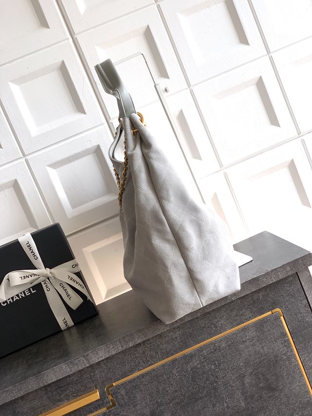 CC original suede calfskin maxi hobo bag AS6016 light grey