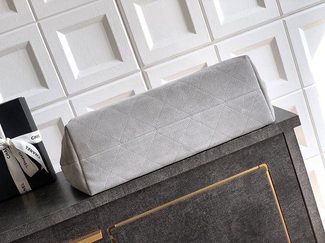 CC original suede calfskin maxi hobo bag AS6016 light grey