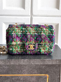CC original tweed mini flap bag A69900 green