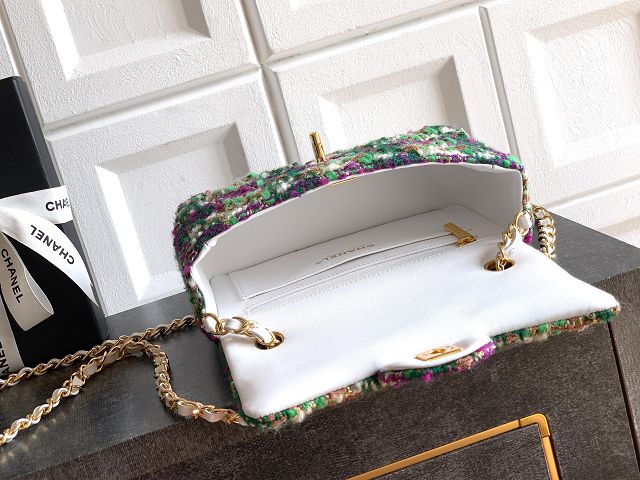 CC original tweed mini flap bag A69900 green