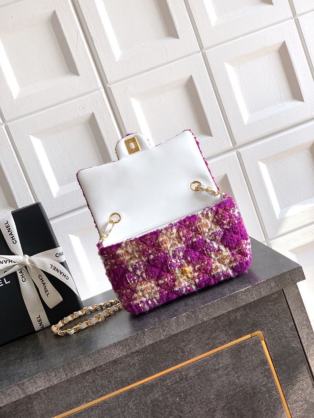 CC original tweed mini flap bag A69900 purple