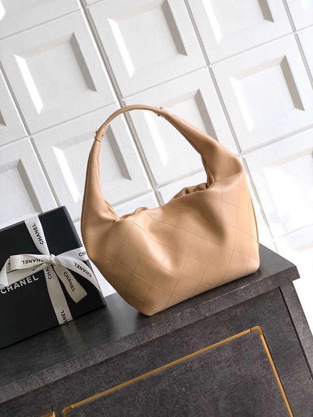 CC original calfskin medium hobo bag AS5976 apricot