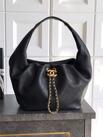 CC original calfskin medium hobo bag AS5976 black