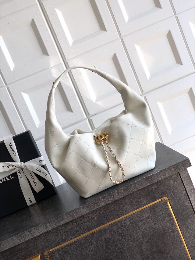 CC original calfskin medium hobo bag AS5976 white