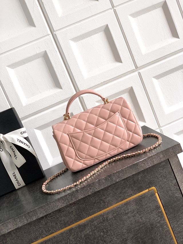 CC original lambskin top handle flap bag AS1790 pink