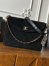 CC original suede calfskin hobo bag AS5883 black