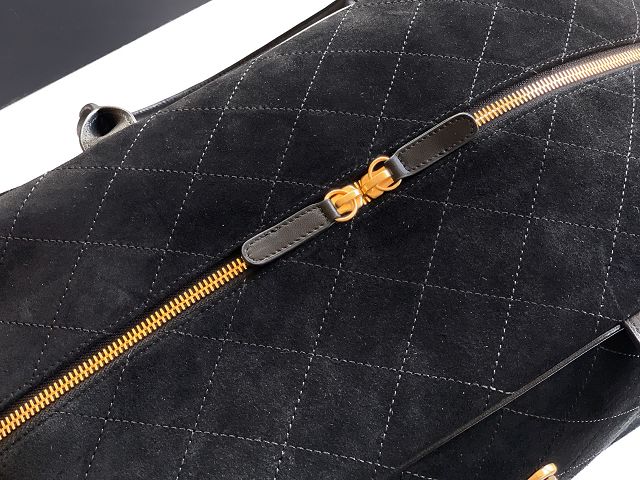 CC original suede calfskin maxi bowling bag AS6212 black