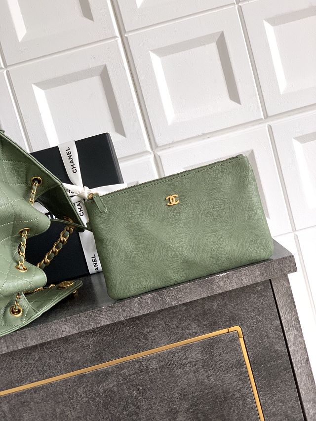 CC original grained calfskin 25 medium handbag AS5311 matcha