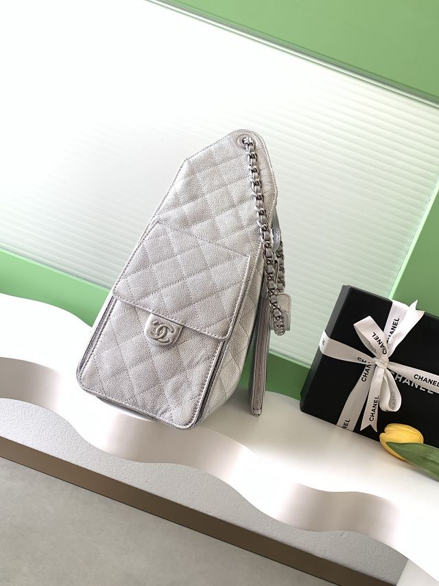 CC original grained calfskin 25 medium handbag AS5311 silver