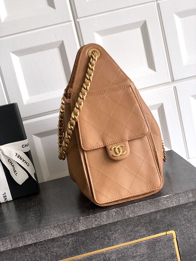 CC original grained calfskin 25 small handbag AS5293 caramel