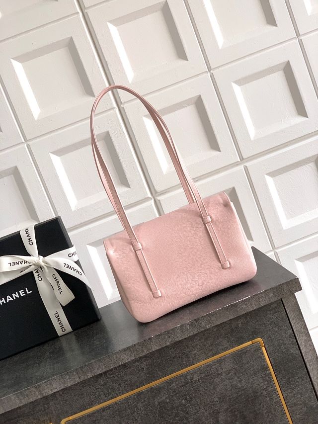 CC original grained calfskin small flap bag AS6130 pink