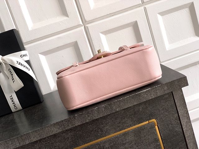 CC original grained calfskin small flap bag AS6130 pink