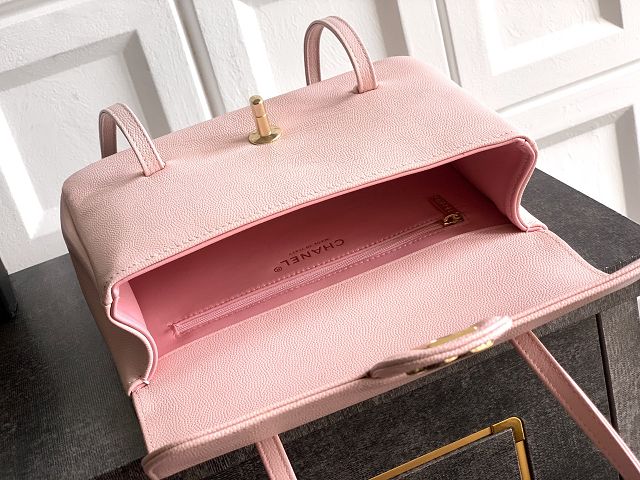 CC original grained calfskin small flap bag AS6130 pink