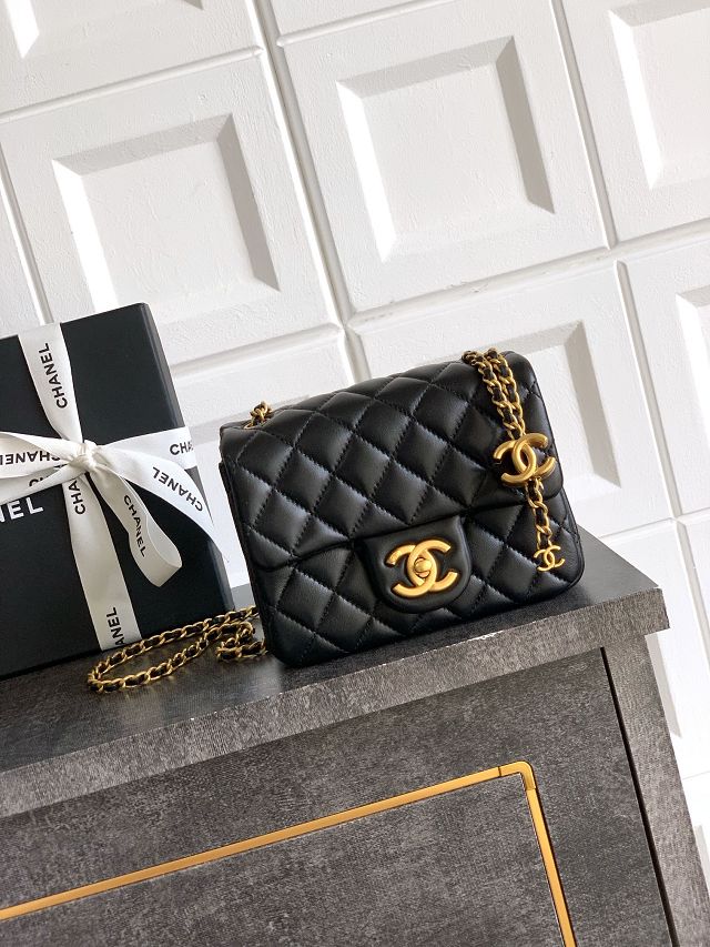CC original lambskin mini flap bag AS5758 black