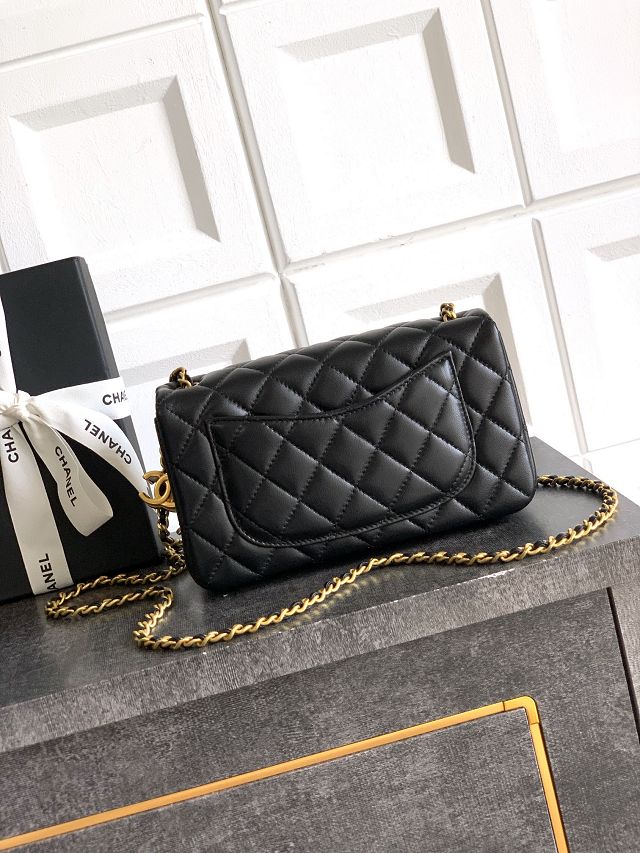 CC original lambskin small flap bag AS5759 black