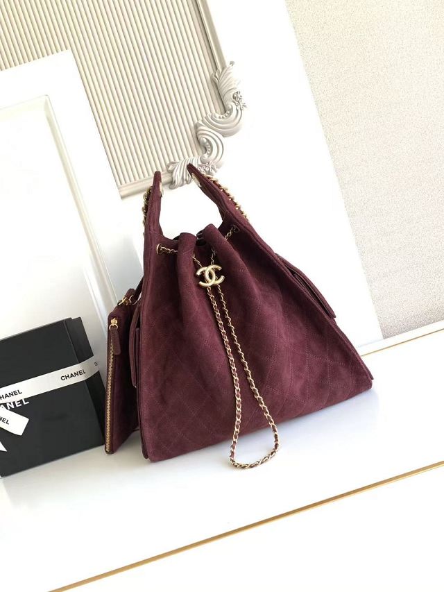 CC original suede calfskin 25 medium handbag AS5311 bordeaux