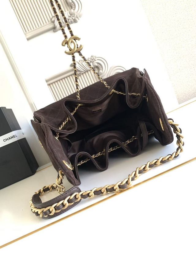 CC original suede calfskin 25 medium handbag AS5311 dark brown