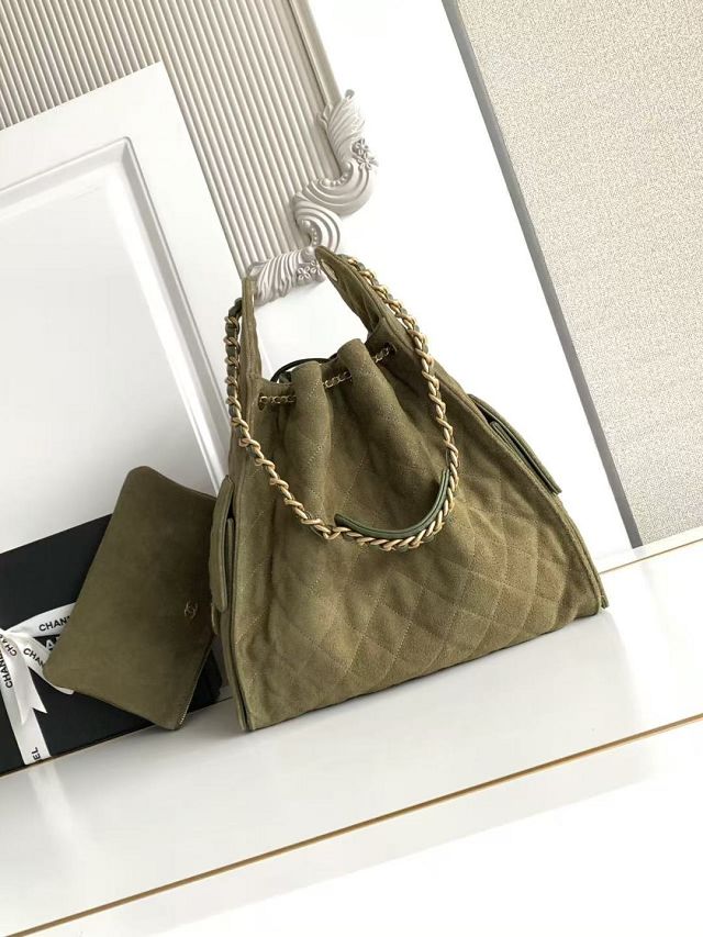 CC original suede calfskin 25 medium handbag AS5311 green