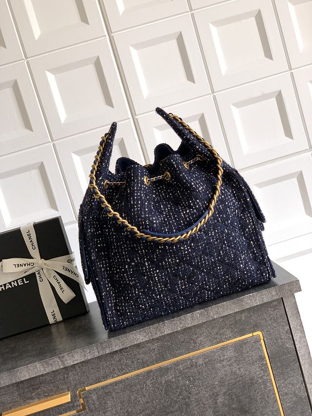 CC original tweed 25 medium handbag AS5311 dark blue