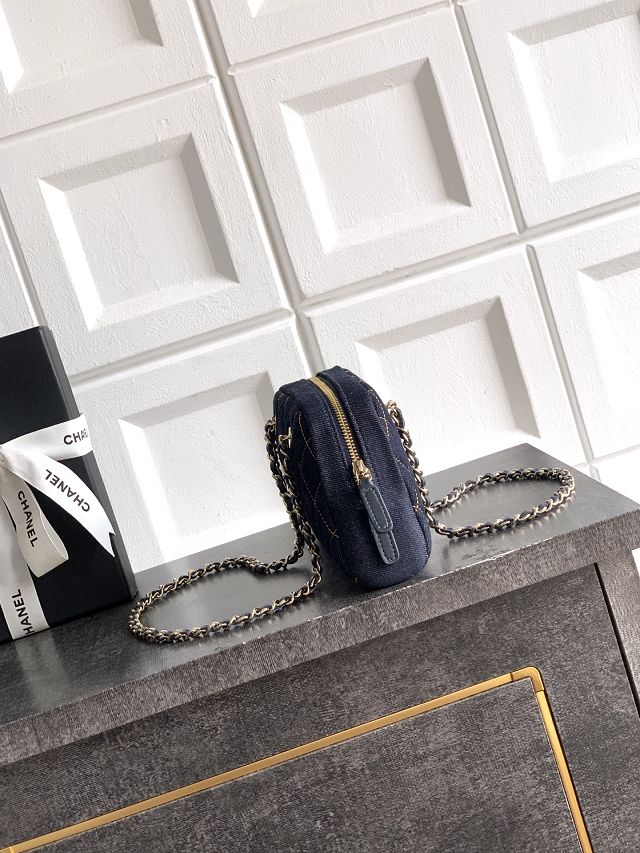 CC original denim clutch with chain AP5092 blue